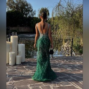 Jovani green embellished gown